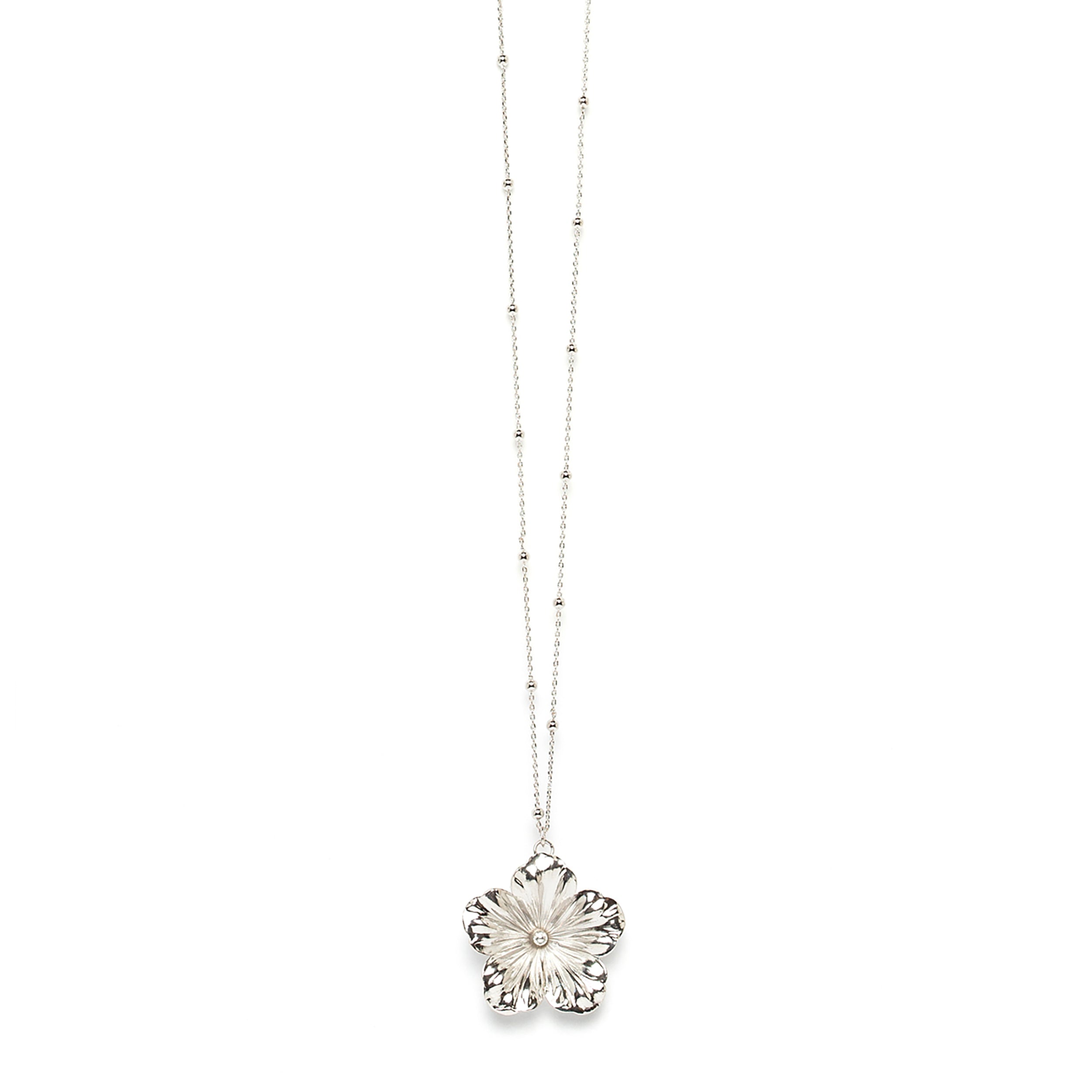 Sautoir Gaïa Argent Fleur Colliers Monsieur Simone