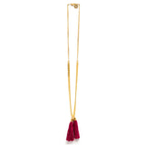 Sautoir Henri Or Bordeaux Pompons Colliers Monsieur Simone