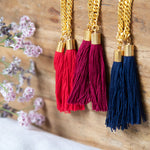 Sautoir Henri Or Bordeaux Pompons Colliers Monsieur Simone