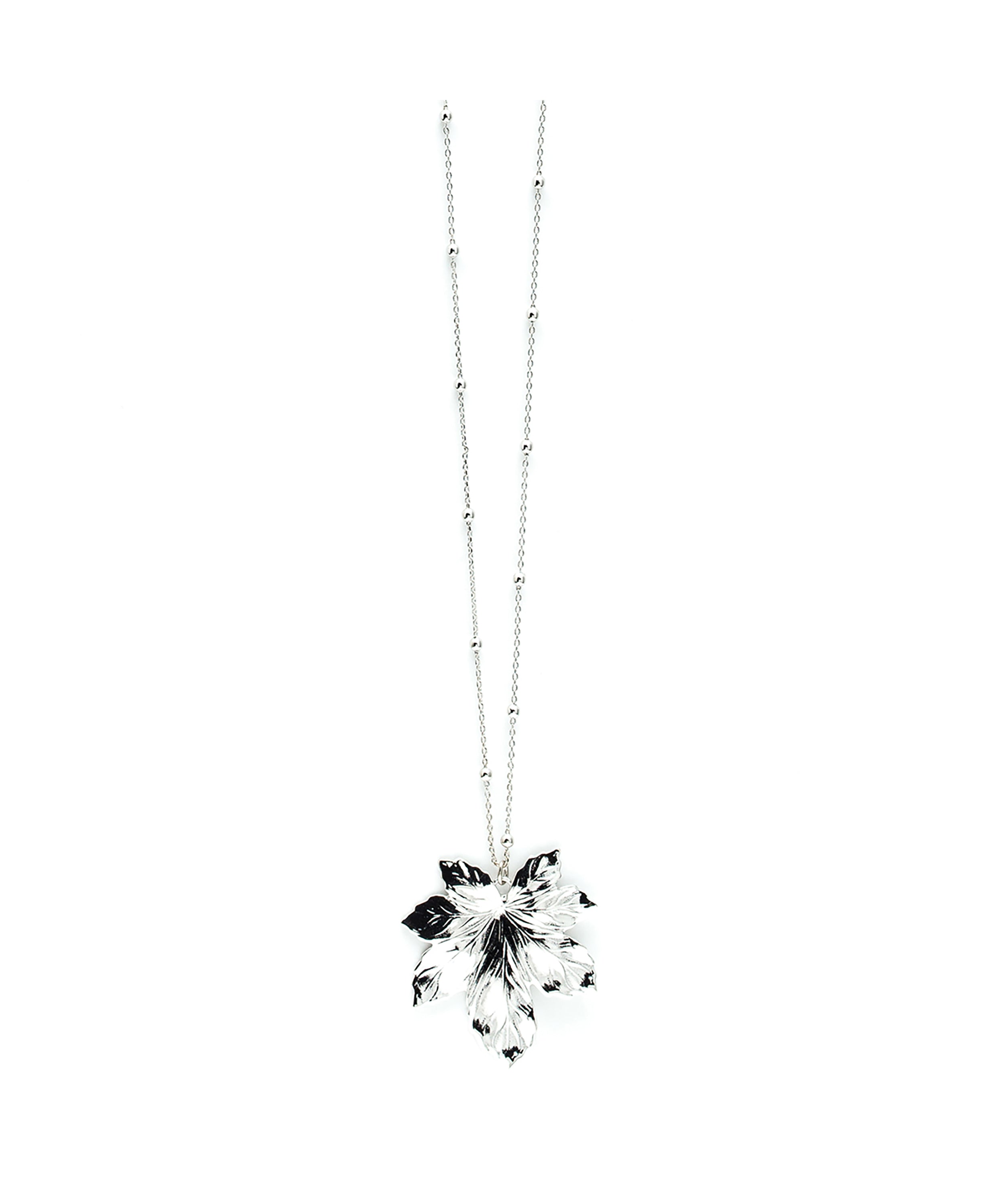 Sautoir Héra Argent Feuille Colliers Monsieur Simone