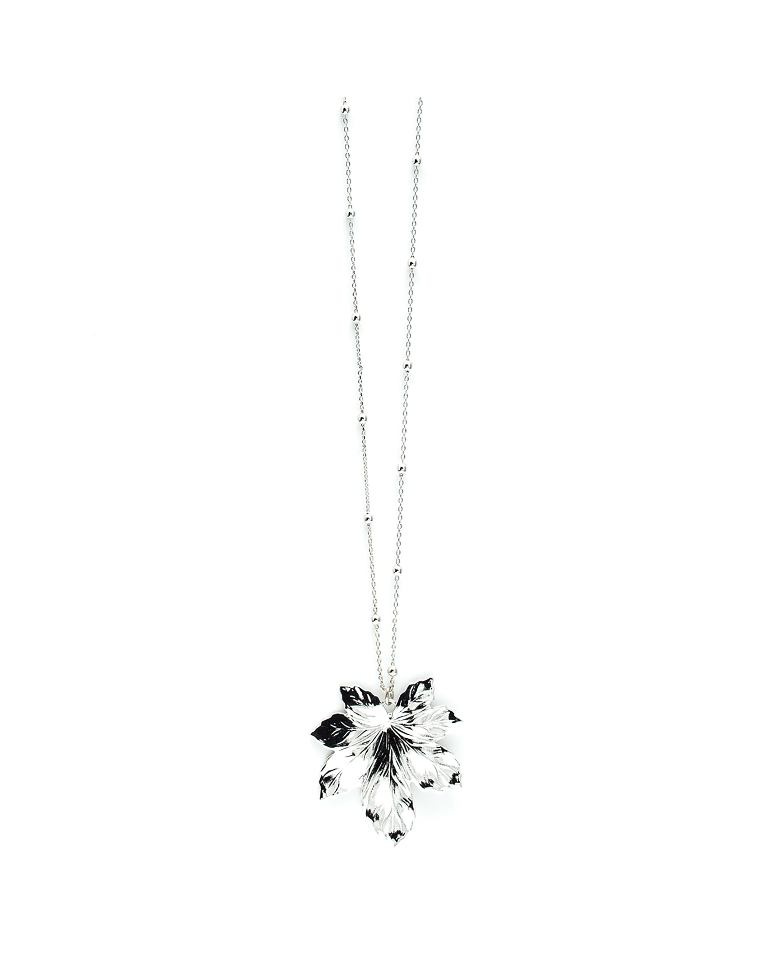 Sautoir Héra Argent Feuille Colliers Monsieur Simone