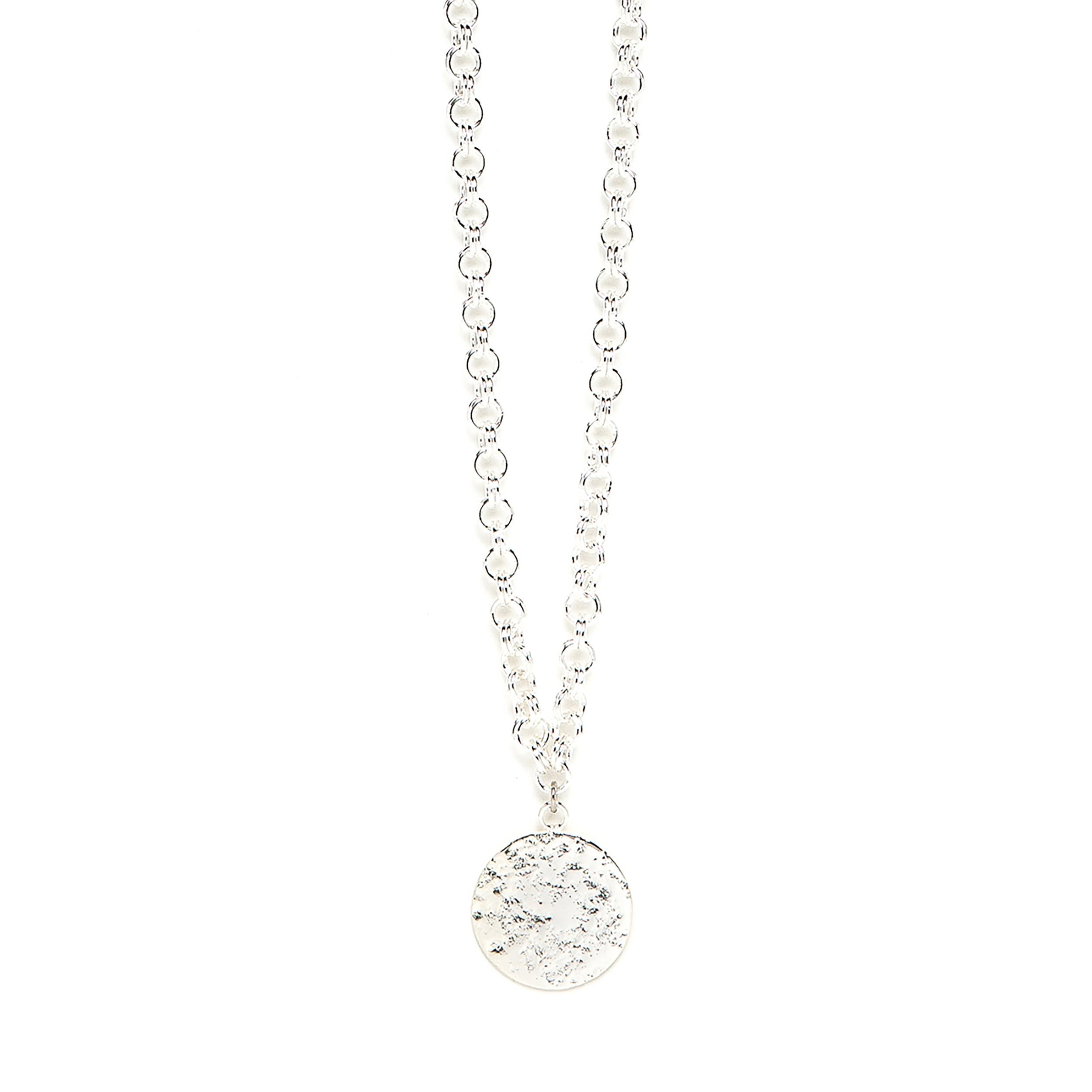 Sautoir Hestia Argent Rond Martelé Colliers Monsieur Simone