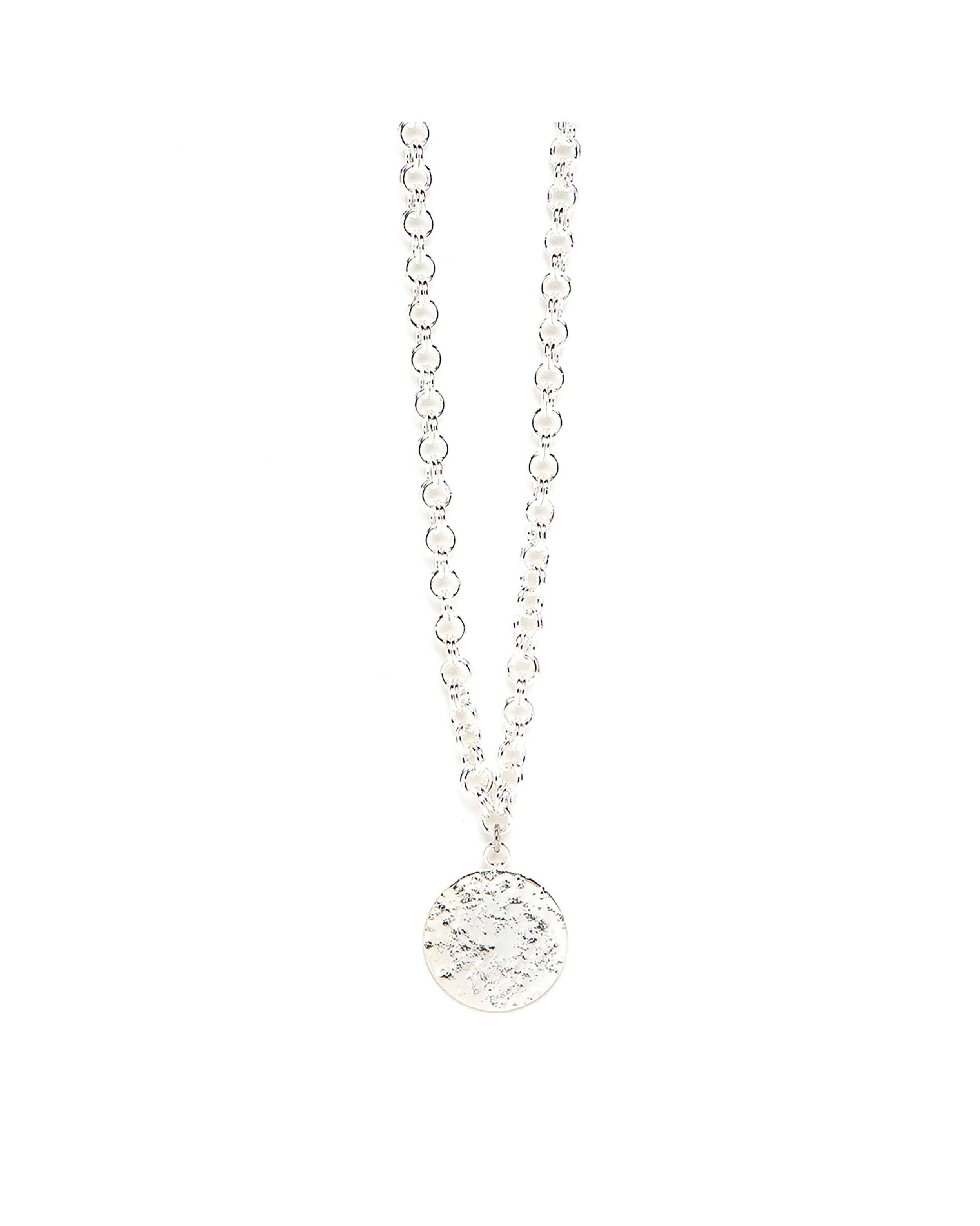 Sautoir Hestia Argent Rond Martelé Colliers Monsieur Simone