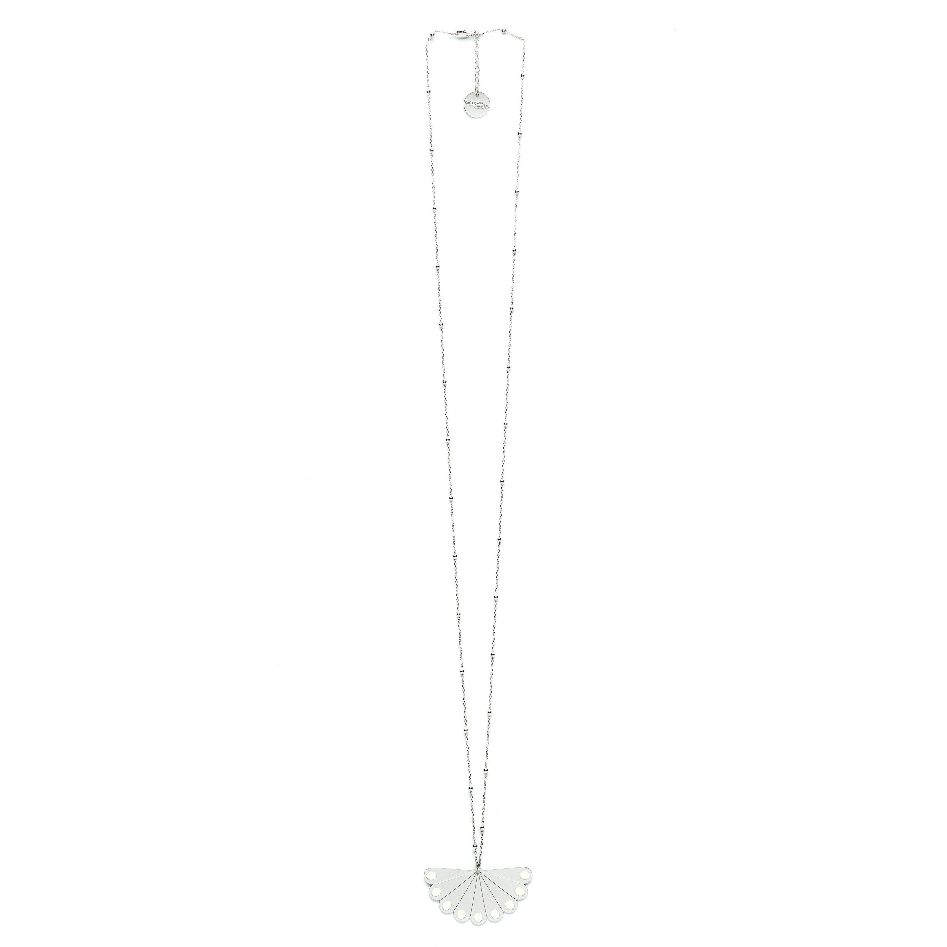 Sautoir Tao Argent Ivoire Paon Ronds Colliers Monsieur Simone