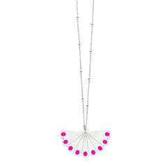 Sautoir Tao Argent Rose Paon Ronds Colliers Monsieur Simone